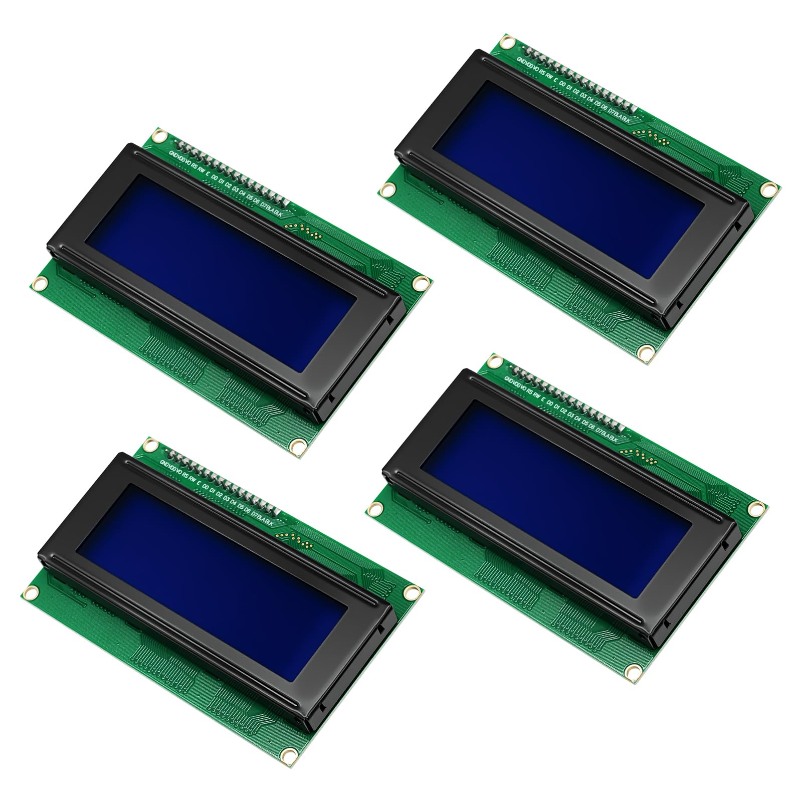 QIQIAZI 2004 LCD Display Modul,2 Stück 20x4 Zeichen LCD I2C Display mit Blauer Hintergrundbeleuchtung,Kompatibel mit Arduino/Ras-pberry Pi Pico/ ESP32/ESP8266