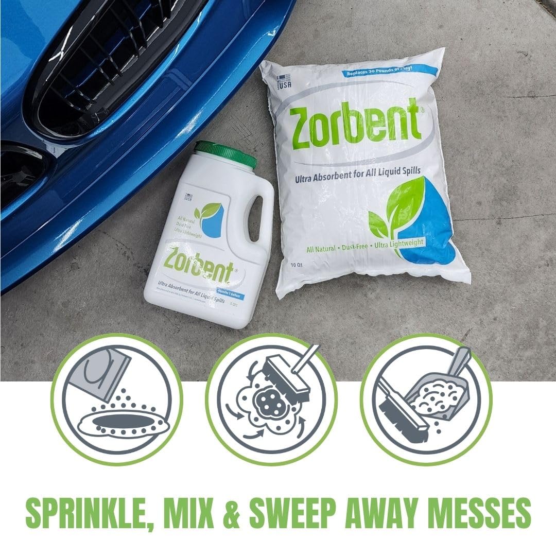 Zorbent Kit de derrames de líquidos, 16 veces más absorbente que la arcilla, vómito de grado comercial, orina, aceite, todo el polvo líquido para derrames limpia rápidamente los desastres repulsivos,