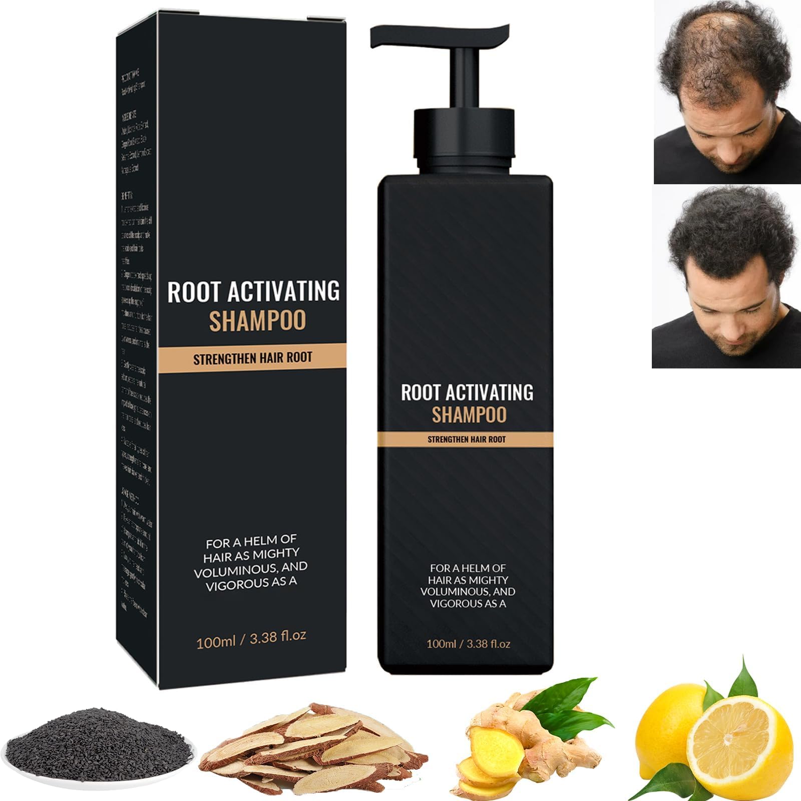 Root Activator Shampoo - shampoo Nourishes Scalp and Hair - Natural Herbal Essence shampoo - Visible Results in Only 6 Weeks