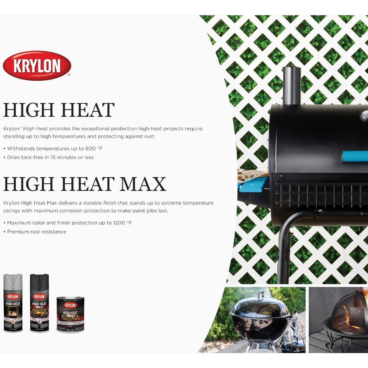 Krylon K01618000 Pintura negra para altas temperaturas