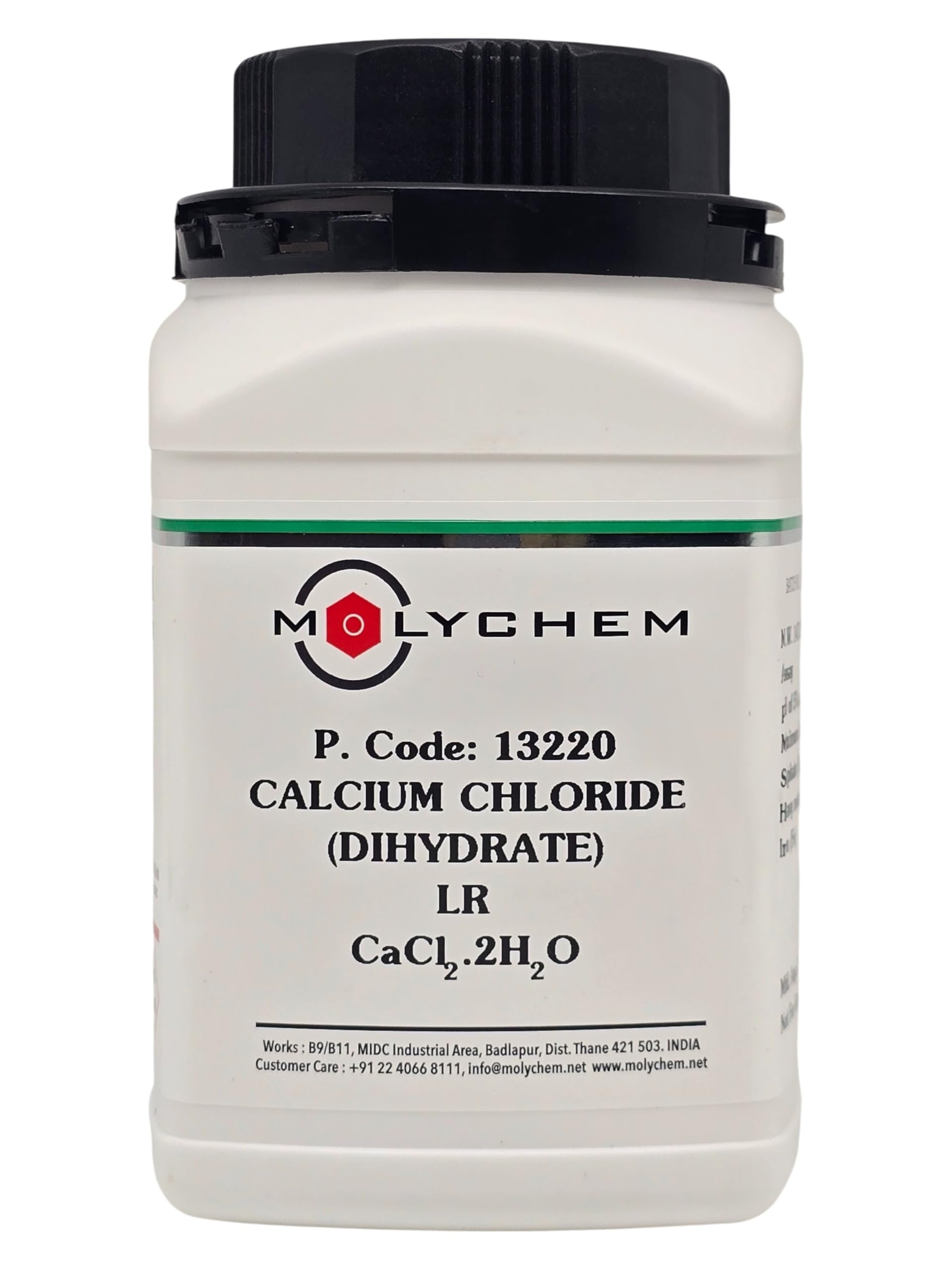 MOLYCHEM Calcium Chloride Dihydrate LR 500GMS for molecular biology, 99-103%, CAS 10035-04-8, Molecular Formula : CaCI2.2H2O,Shelf Life : 60 Months From Date of Mfg, for laboratory use only-image-41