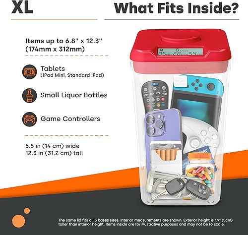 Miniatura 5 de Recipiente temporizador unidades completas Kitchen Safe., azulblanco (Blue Lid + XL White Base)