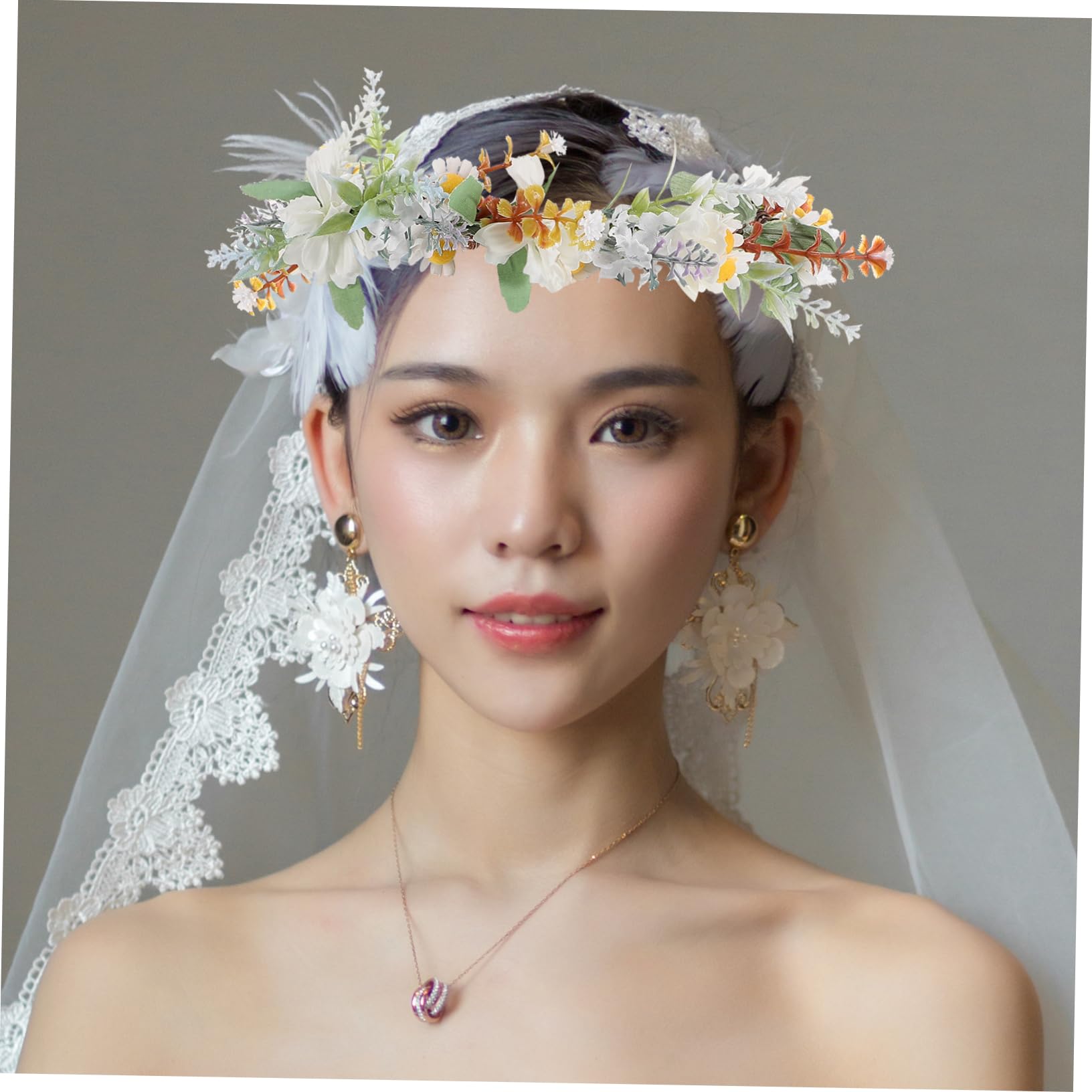 Couronne de Fleurs Cheveux Bohème, Bandeau Mariée Réglable, Léger