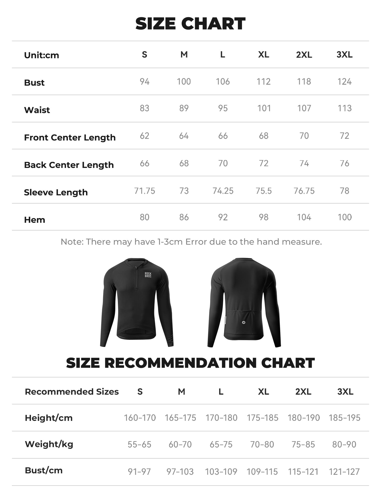 ROCKBROS Maglia da ciclismo a maniche lunghe da uomo, leggera e traspirante