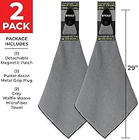 Vista 8 de STICKIT Toalla magnética, gris, paquete de 2, toalla de golf de microfibra de primer nivel con bolsillos profundos de gofre, imán de fuerza