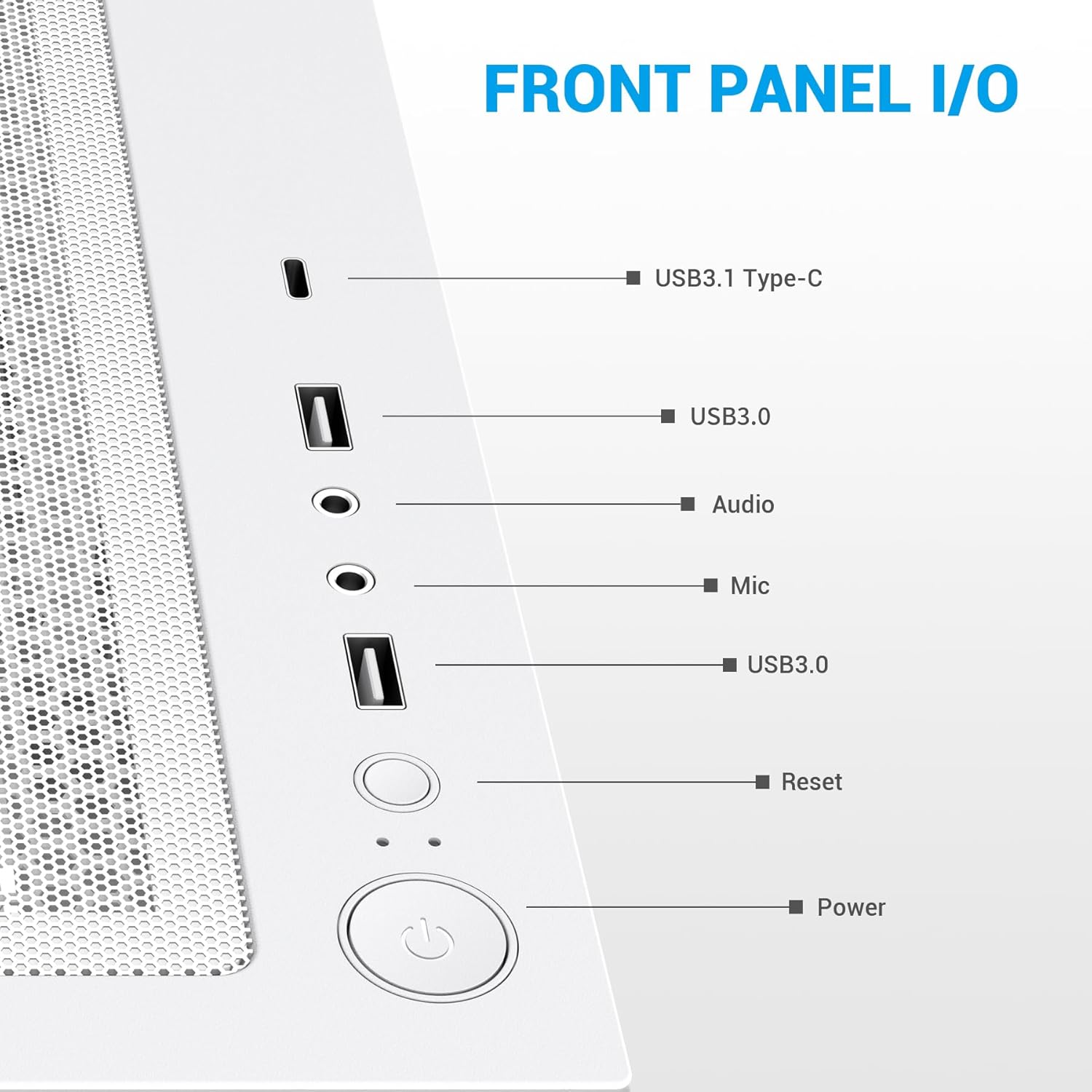 SAMA V40 White ATX Mid Tower PC Case, 6 Pre-Installed 120mm ARGB PWM Fans, Dual Tempered Glass Panels, Vertical Airflow Design, USB Type-C Port, Gaming Computer Case for ATX/Micro-ATX/ITX Motherboard