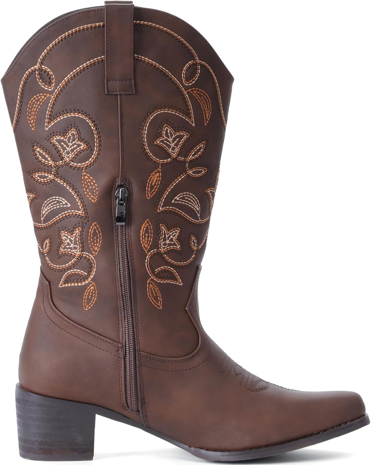 IXU Cowboy Boots For Women Wide Calf Pointy Toe Cowgirl Mid Calf... - Picture 38 of 55