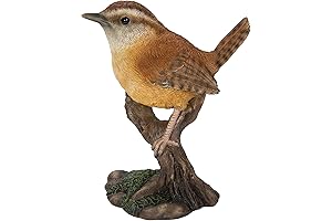 Hi-Line Gift Carolina Wren Bird on Stump Statue