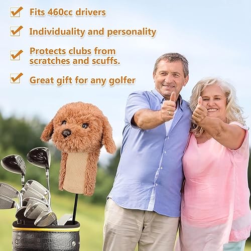 Miniatura 5 de Bozily Fundas de golf, fundas para la cabeza de garabato, fundas para cabeza de palo de golf para perros y garabatos dorados, adorable y suave