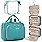 BAGSMART Toiletry Bag Hanging Travel Makeup Organizer with TSA Approved Transparent Cosmetic Bag Makeup Bag for Full Sized Toiletries, Large-Blue