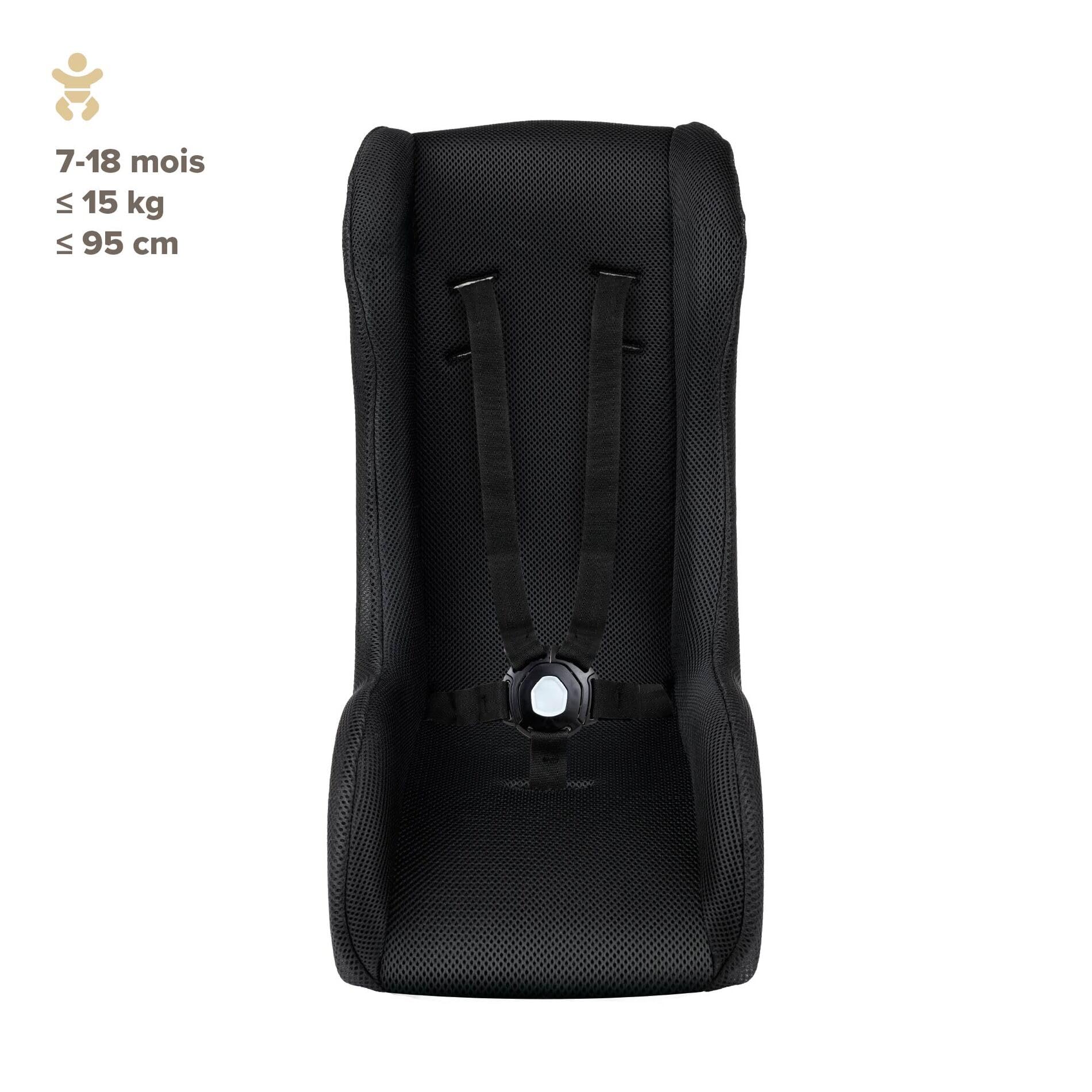 POLISPORT 8015000023 Mini Pelican Réducteur Bébé Tout Temps sans Harnais De Sécurité, Compatible avec Remorques, Poussettes Et Vélos Cargo – Respirant, Sûr Et Adapté Aux Enfants De 7–18 Mois, Noir