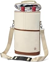 Vista 7 de ALLCAMP - Bolsa de vino con compartimento refrigerador, juego de picnic que lleva dos juegos de vajilla