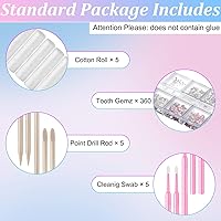 Vista 7 de Sosation 377 piezas de 4 formas de gemas de dientes de cristal, joyería de dientes de cristal profesional, a la moda, adornos reflectantes