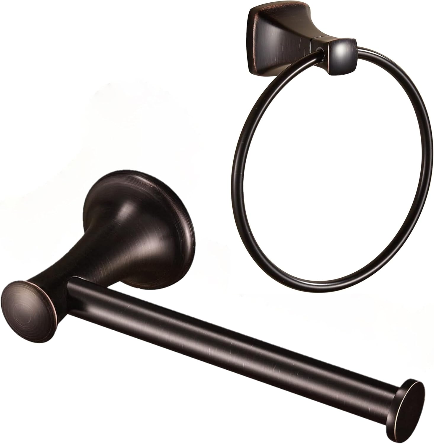 Bronze Toilet Paper Holder + Oil Rubbed Bronze Towel Ring,Bathroom Bronze Towel Holder, Bath Hand Towel Holder Wall Mounted Antique Farmhouse Rustic ORB