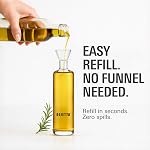 Distributeur d'Huile Olietta Bouteille en Verre Borosilicate 500ml 17 fl oz - Verseur sans goutte et sans joint en caoutchouc & Verseur de Vinaigre, Étanche et Facile à Nettoyer pour Cuisine et Table