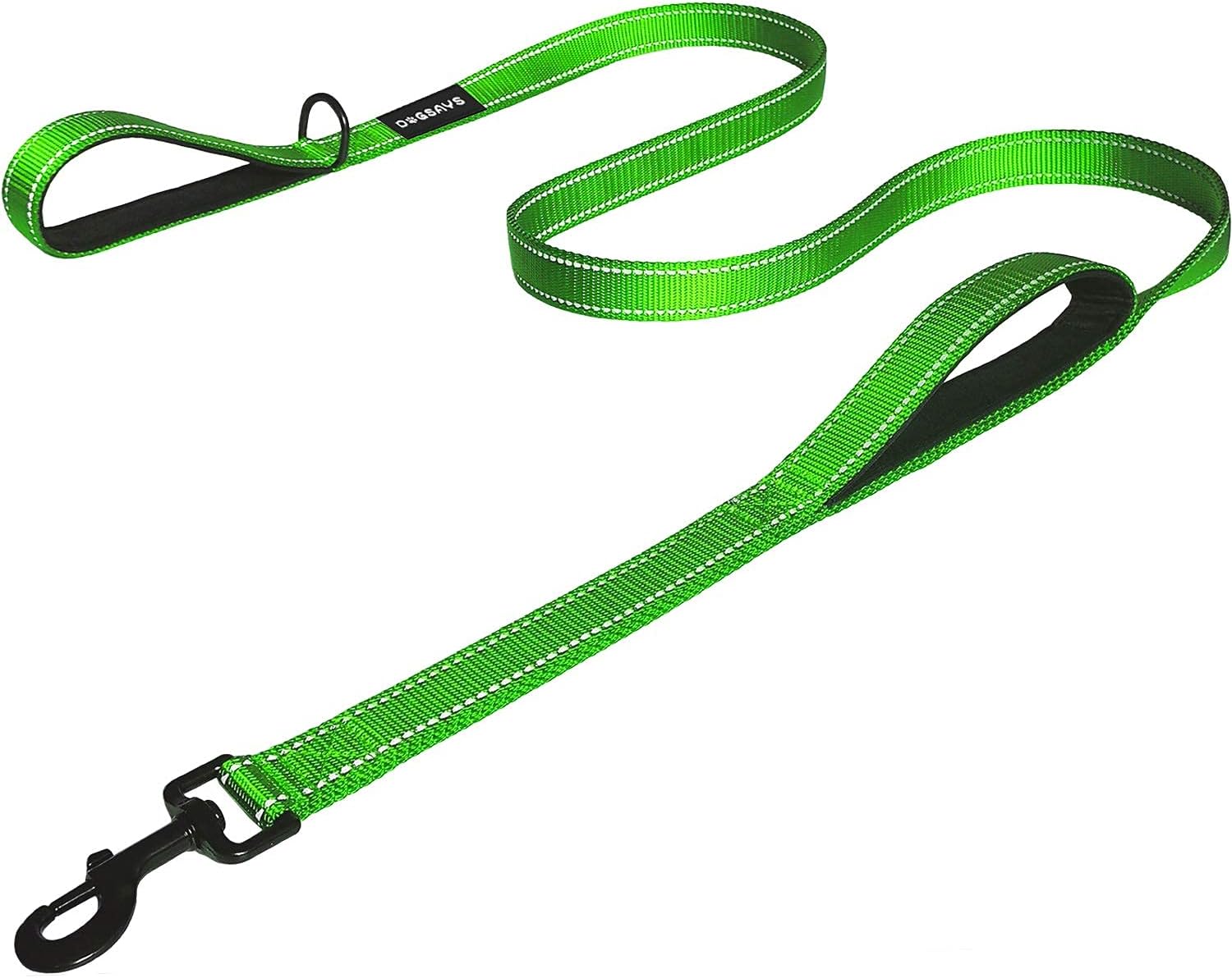 DOGSAYS Dog Leash 6ft Long - Traffic Padded Two Handle - Heavy Duty - Double Handles Lead for Training Control - 2 Handle Leashes for…