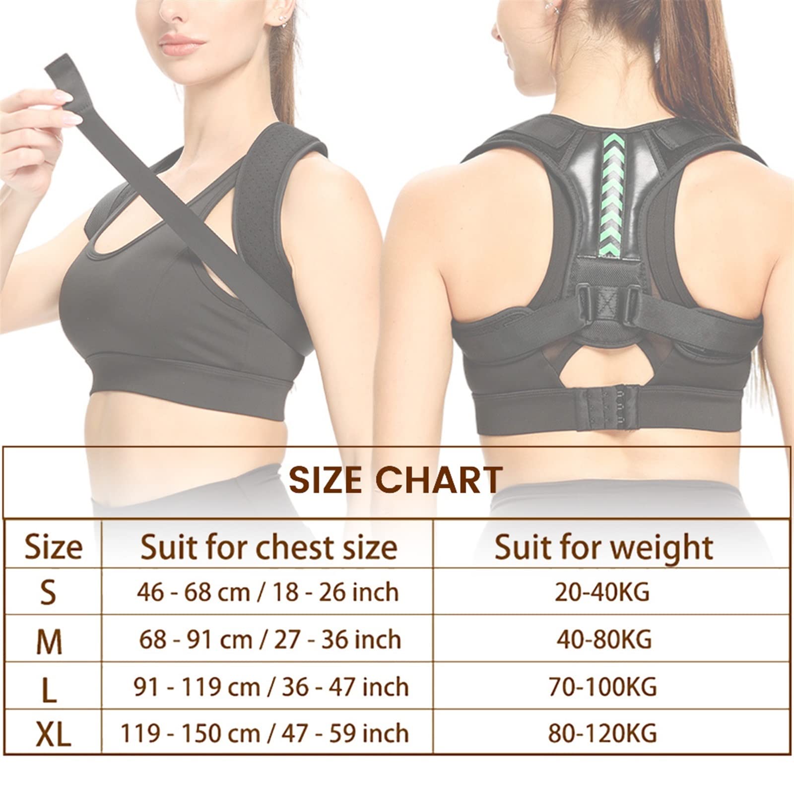 XYNSNDB Regulowany pas korekcyjny barku Wsparcie obojczyka kręgosłupa Zmień kształt ciała Biuro w domu Sport Górna część pleców Orteza szyi i relaks