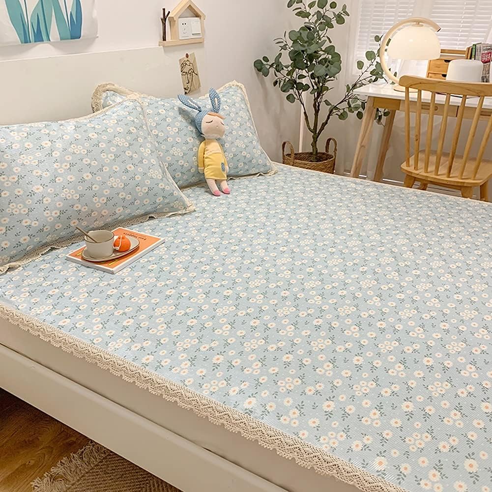 Latex Summer Mat Can Be Washed in Summer and Hine Washable Foldable Children's Ice Silk Mat Three-Piece Summer Single Dormitory (Size : 150 x 200 cm) (180 x 200 cm)