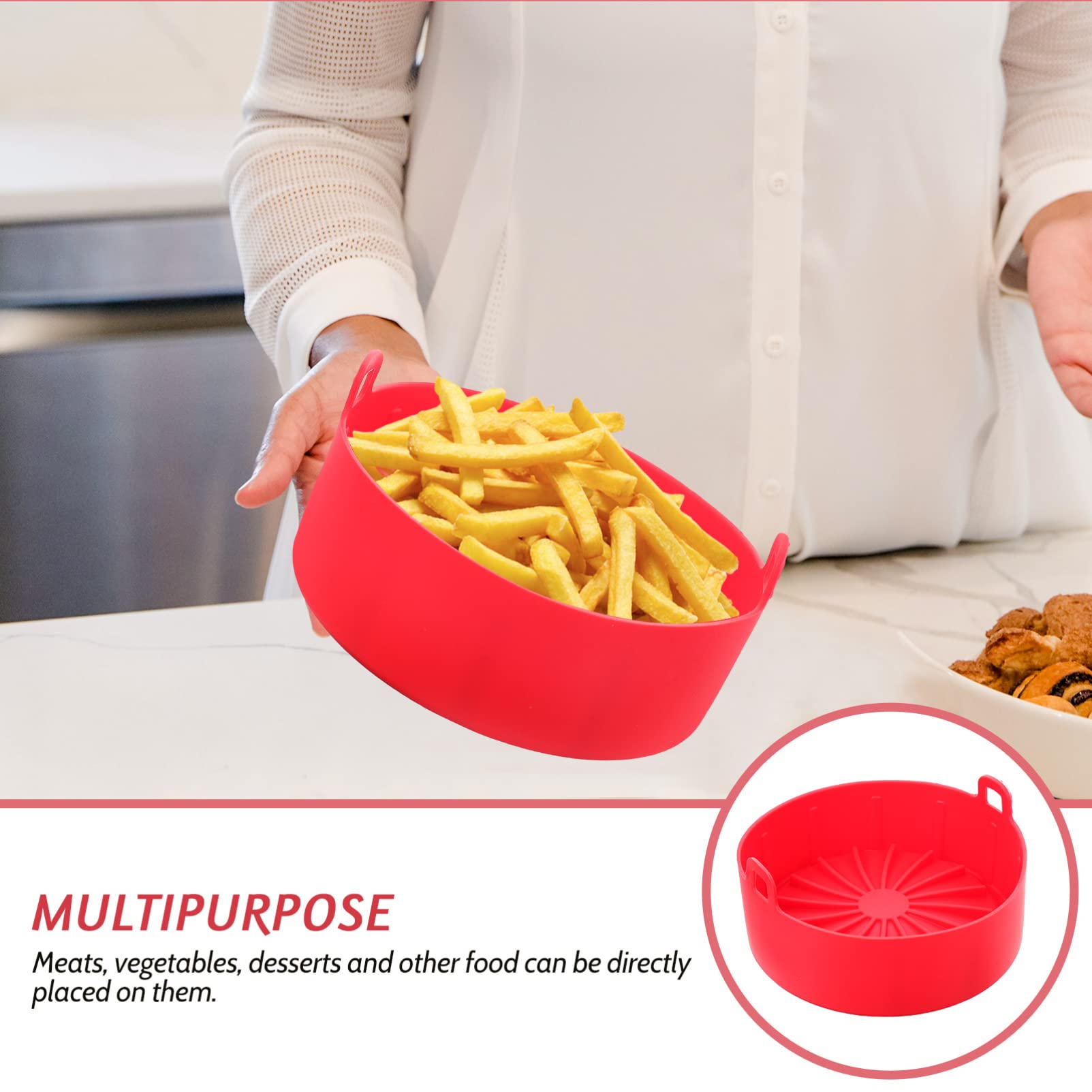 UPKOCH Almohadilla de Silicona para Freidora de Aire Bandeja Reutilizable de Silicona Alimentaria Accesorios para Cesta de Freidora de Aire para Hornear