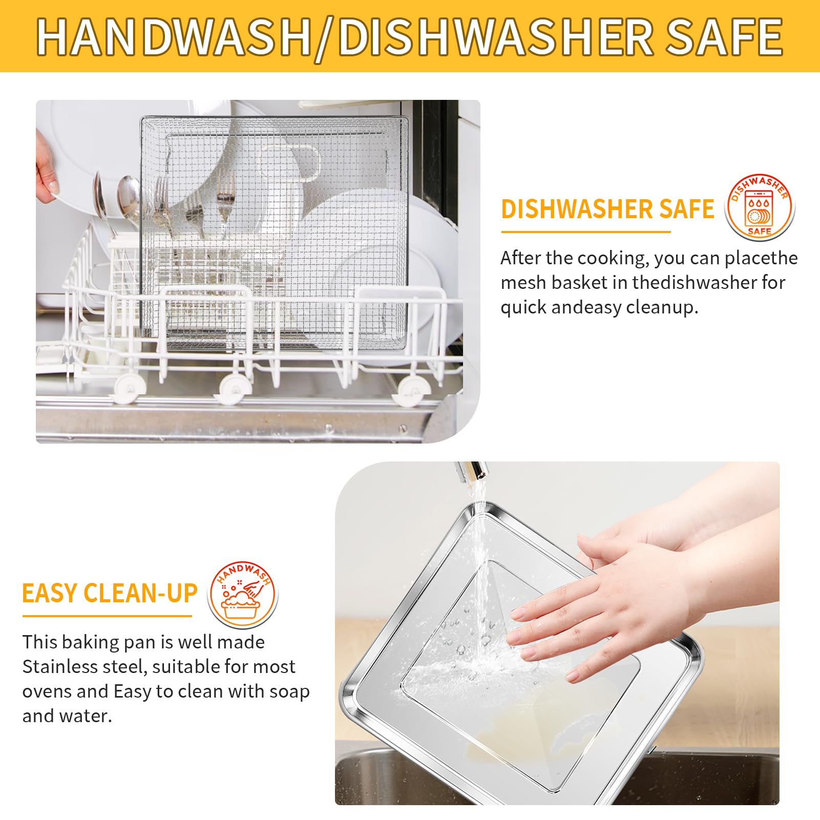 Air Fryer Tray Replacement for Cuisinart TOA-95 Toaster Air Fryer Convection Oven, 11.5 * 10'' Non-stick Mesh Air Fryer Stainless Steel Basket Wire Rack Accessories Parts, Dishwasher Safe