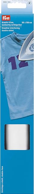 Prym 968193 kreatywna włóknina do naprasowania obustronnie 150 x 30 cm, poliester, biała
