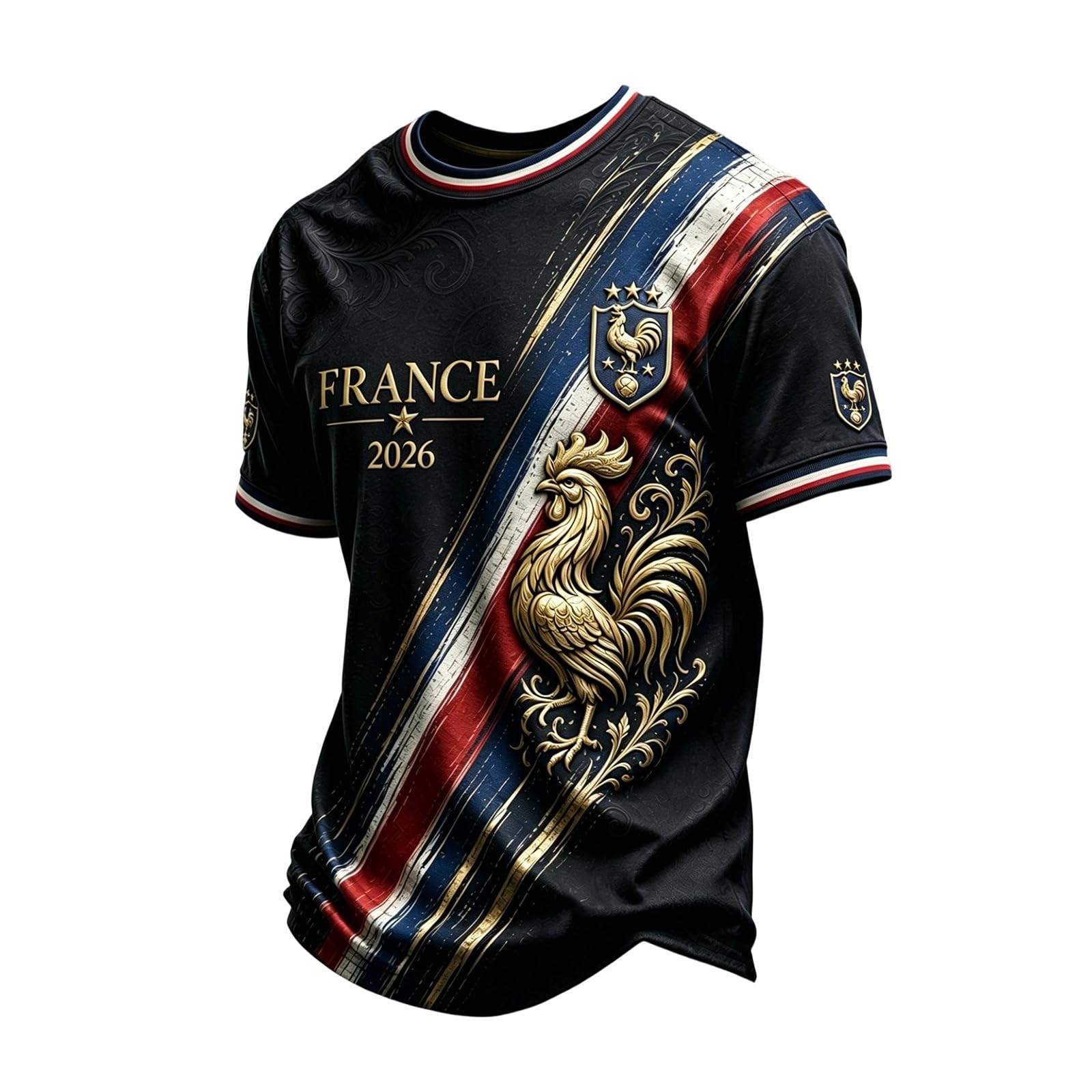 Football Jersey Short Sleeve for Men Classic Style England Football Shirts Sport Casual T-Shirt Ideal for Young Football Fans and Sports Activities 05-Black XL