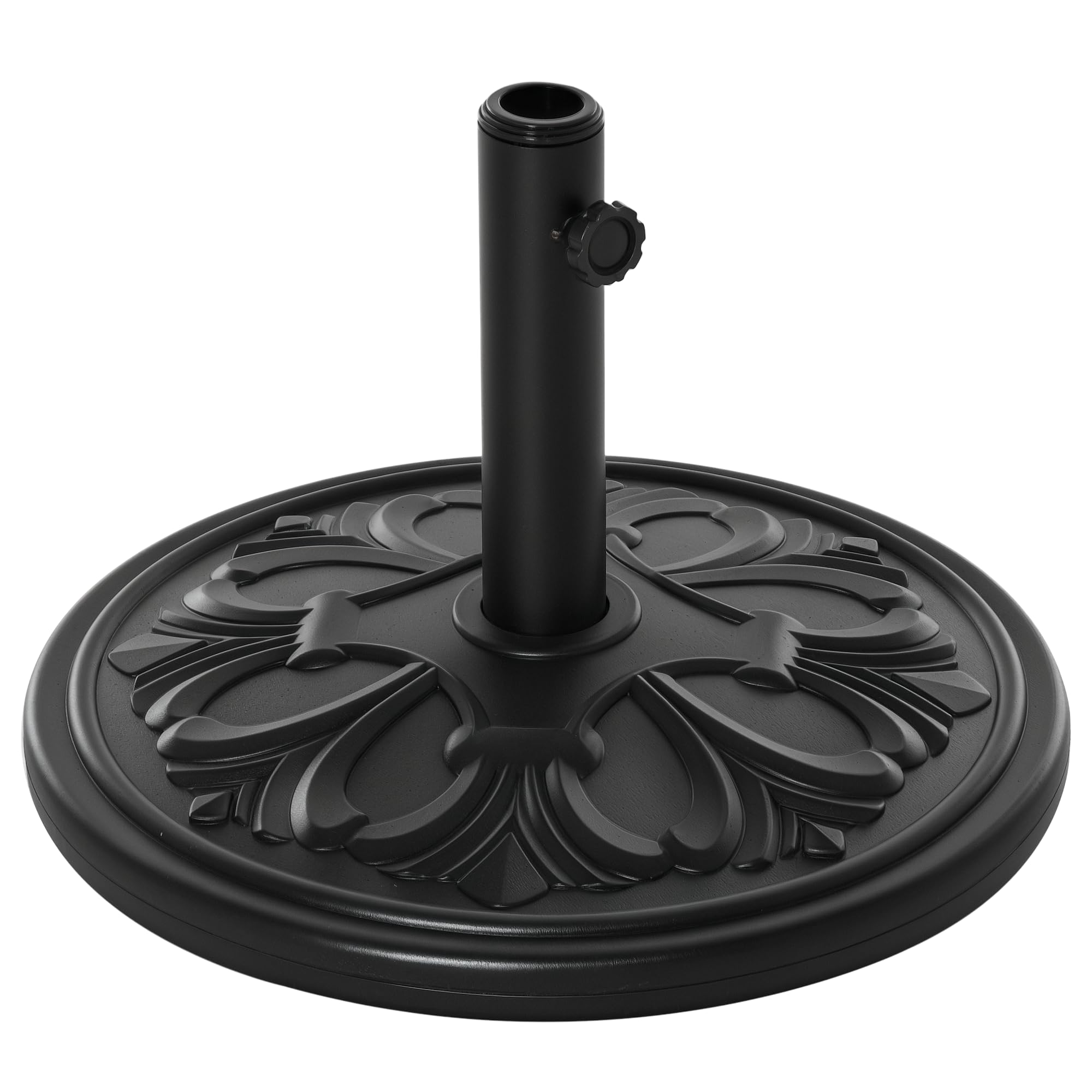 Outsunny Unisex Black 13Kg Round Parasol Base Heavy Duty Cement Stand Umbrella Holder Garden In