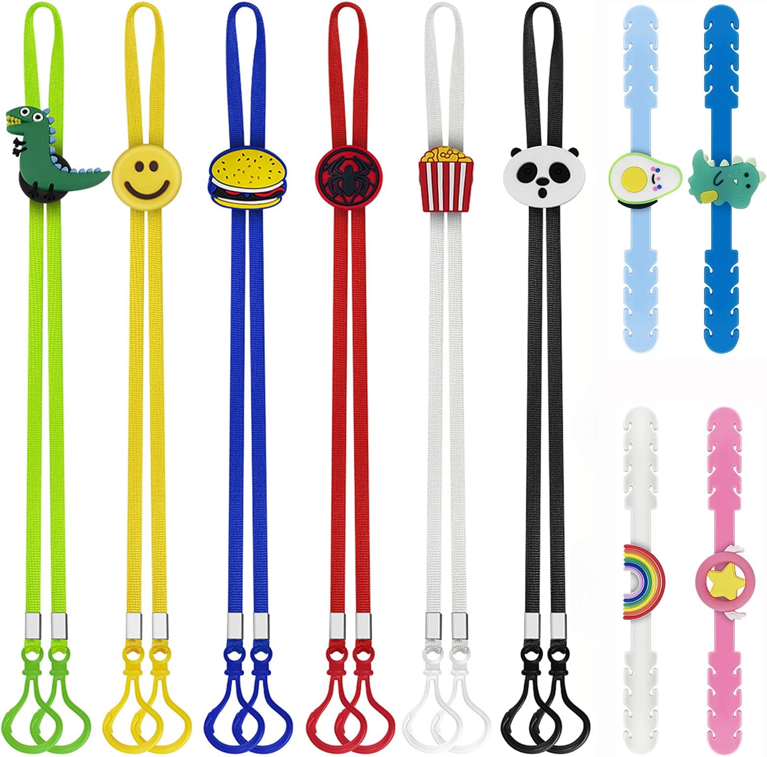 6Pcs Adjustable Mask Lanyard for Kids Women Men Anti-Lost Face Mask Lanyard with Clips Necklace Holder Strap Comfortable Around The Neck Face mask Rest Ear Saver,Kids Mask Holder,Original Cute