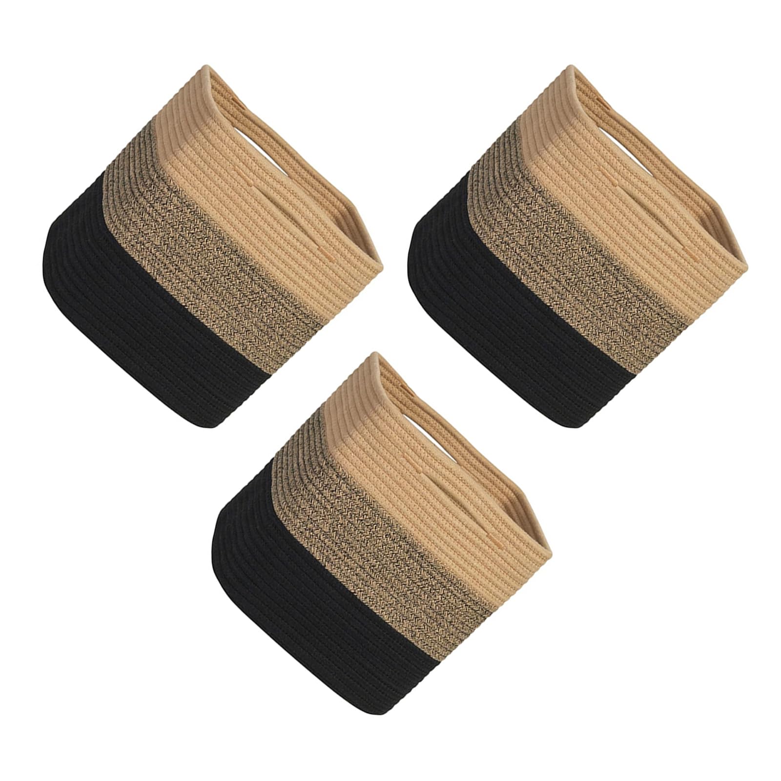 Qusinfc Of 3 Natural Fiber Baskets Ideal Use for Wardrobe Shelves and Closet Organization Nursery Storage Basket