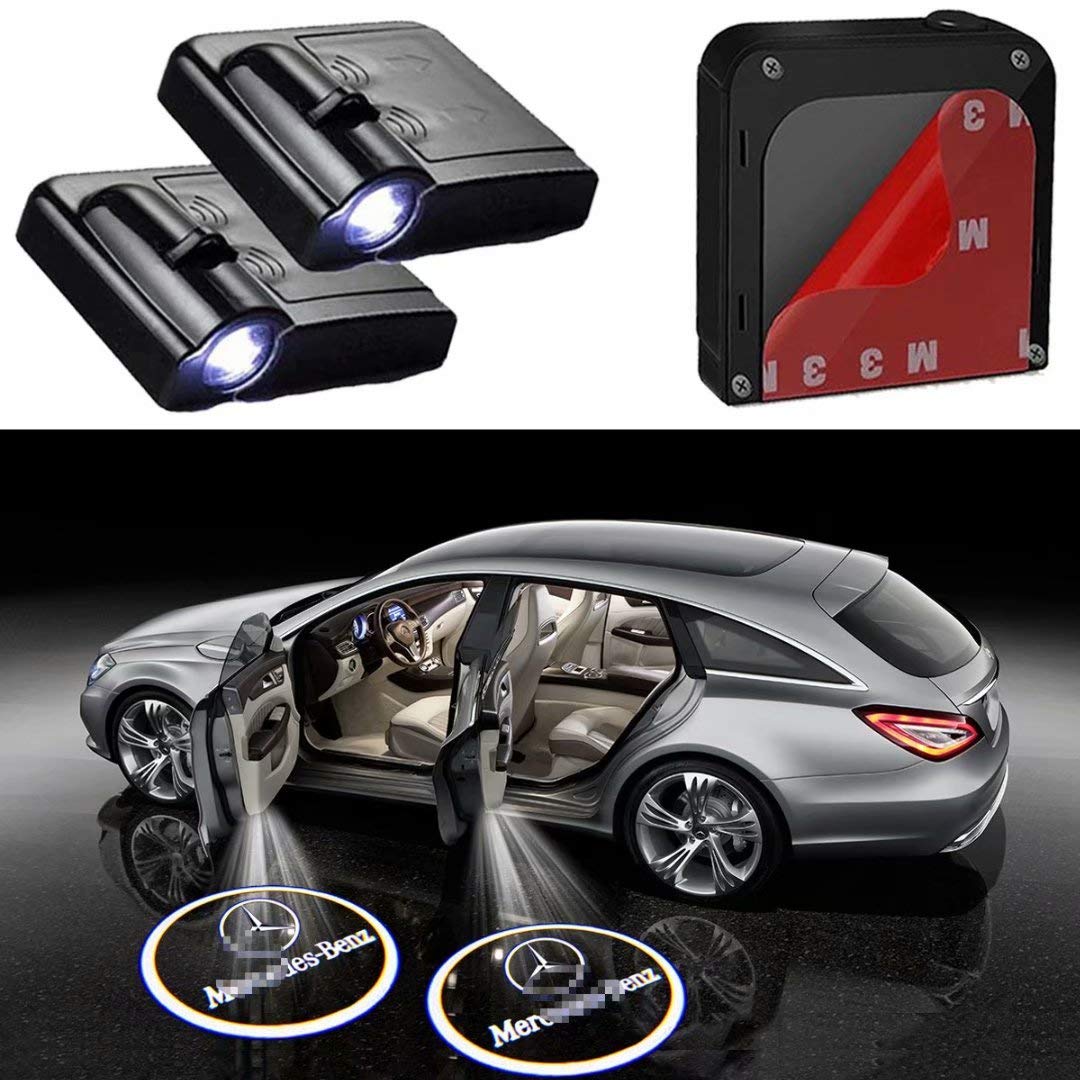 Buy 2Pcs Car Door Lights Logo Projector fit Mercedes Benz,Wireless Car