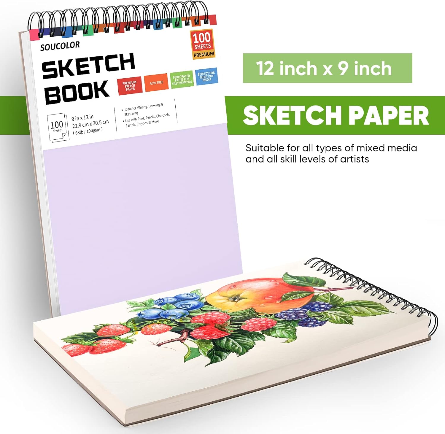 Soucolor 9 x12 Inch Sketch Book, Mother's Day, Birthday for Daughter Wife, Creative Gift for Mum Her, Christmas Coloring Book