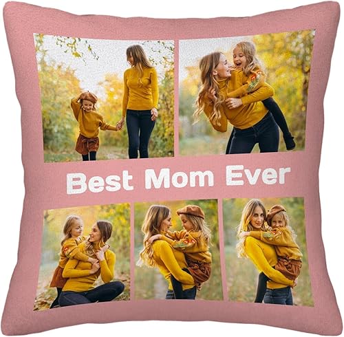 Miniatura 2 de Best Mom Ever Custom Pillowcase  Personalized Photo Collage Throw Pillow Cover, Gift for Family, Couples, Christmas, Valentine's Day, Birthday &