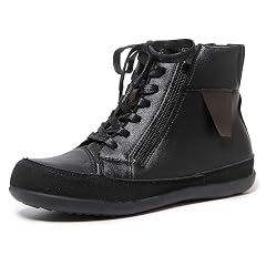 Unifizz Womens Ankle Boots Lace up and Side Zipper Flat Fashion Combat Booties Low Heel