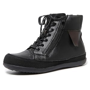 Unifizz Womens Ankle Boots Lace up and Side Zipper Flat Fashion Combat Booties Low Heel