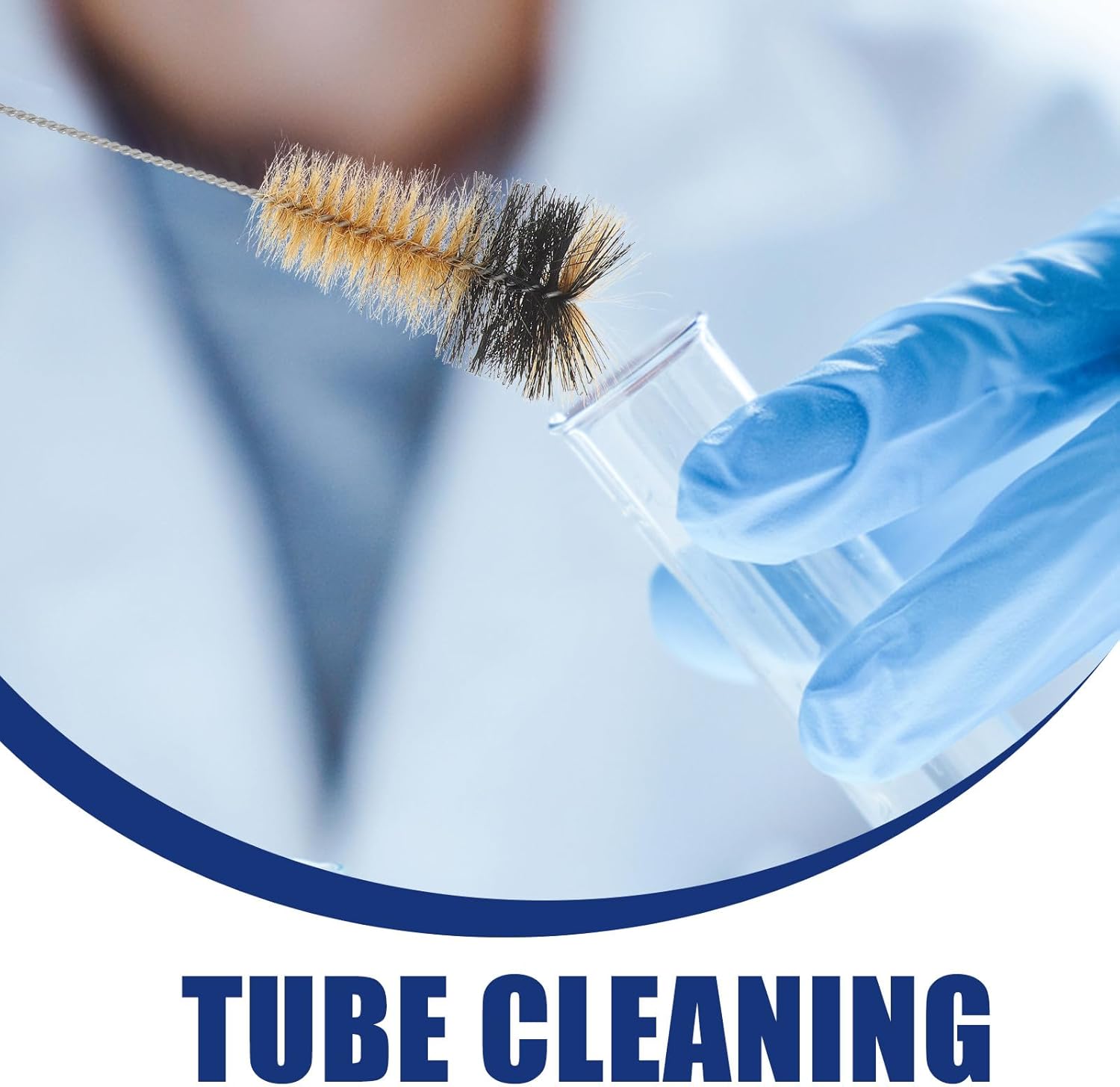 Healifty 3pcs Laboratory Test Tube Brush Set Large, Medium, Small Pig Bristle Brushes for Cleaning Flasks, Cylinders, and Reagent Bottles in Scientific Experiments