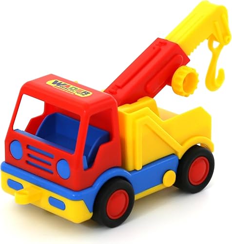 Miniatura 6 de Wader Basics - Juguete de camión de remolque para niños con neumáticos de goma con cancelación de ruido y con cabrestante de trabajo