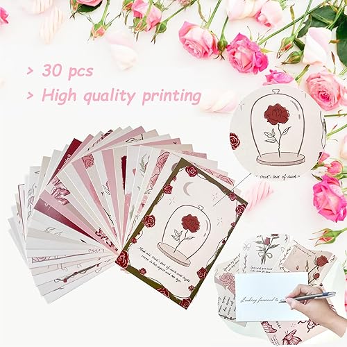 Miniatura 6 de UYXiNONE 30 piezas de collage de pared de rosas vintage, arte de pared estético para dormitorio, collage de pared de bricolaje, mini pósteres,