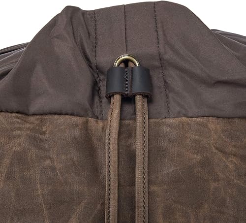 Miniatura 5 de Mochila vintage impermeable de lona para laptop, mochila al aire libre, mochila escolar para senderismo, se adapta a 17 pulgadas, Marrón, 17 pulg.,