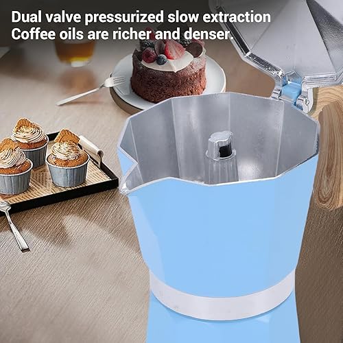 Miniatura 3 de Diydeg Stovetop Espresso Maker, 300ml Aluminum Greca Coffee Maker for Italian and Cuban Caf Brewing, Stove Top Coffee Percolator for Home, Travel,