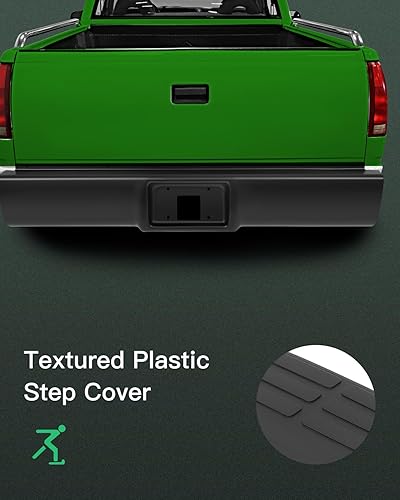 Miniatura 5 de SCITOO Ensamblaje de parachoques trasero negro con textura de acero para Chevrolet C1500 C2500 C3500, 1988-1998, la bandeja enrollable para