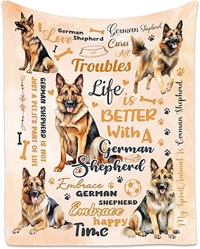 German Shepherd Blanket, German Shepherd Lovers Gift, Cute Soft Throw Gifts for Girls Boys Women, Cozy Flannel Throw Blankets for Couch Office, 40"x50"