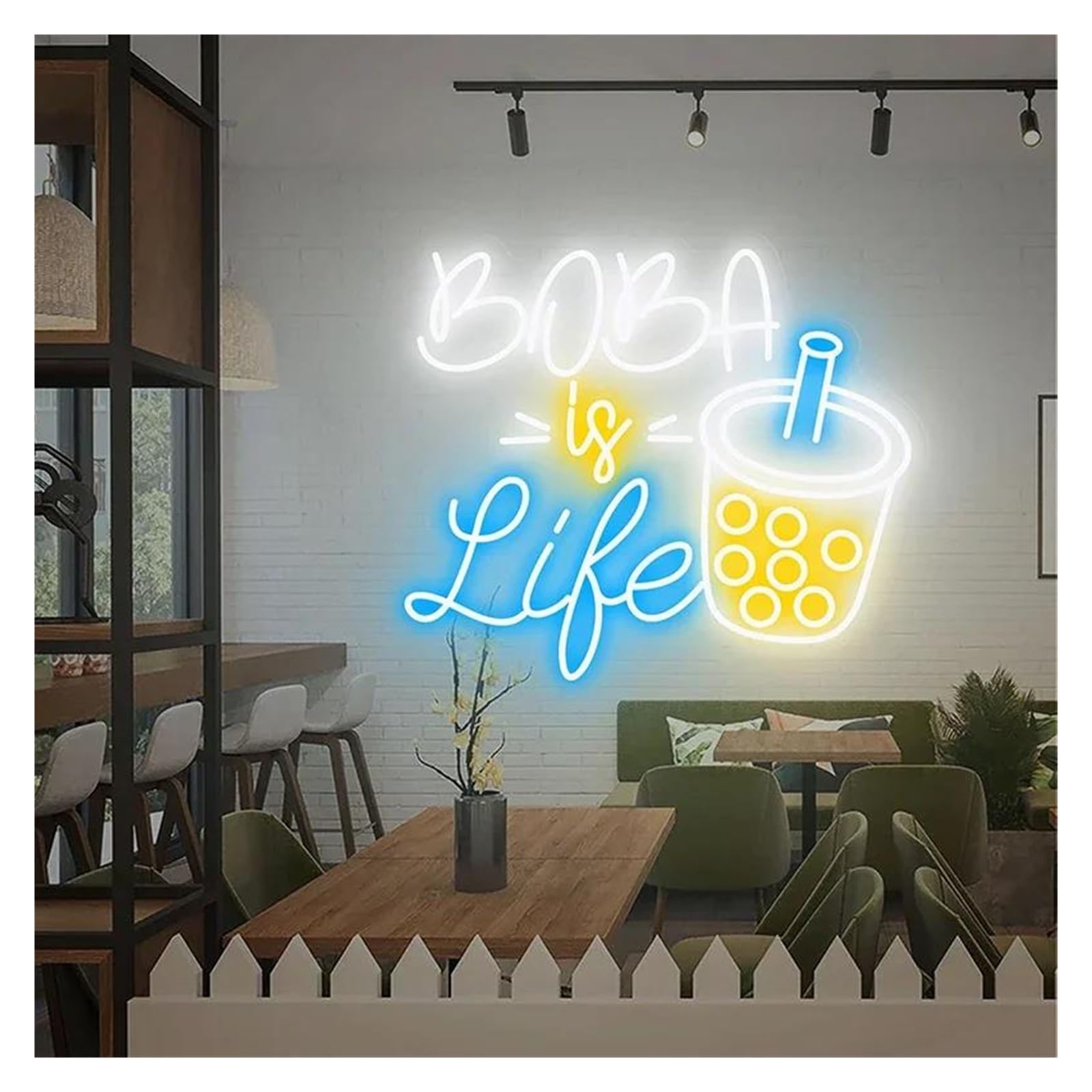 Shouxi B Sign Lamp Oba Is Life Neon Sign Ubble Tea Milk Tea Drinks Coffee Ar Shop Wall Decor Usiness Restaurant Welcome Sign(,60Cm)