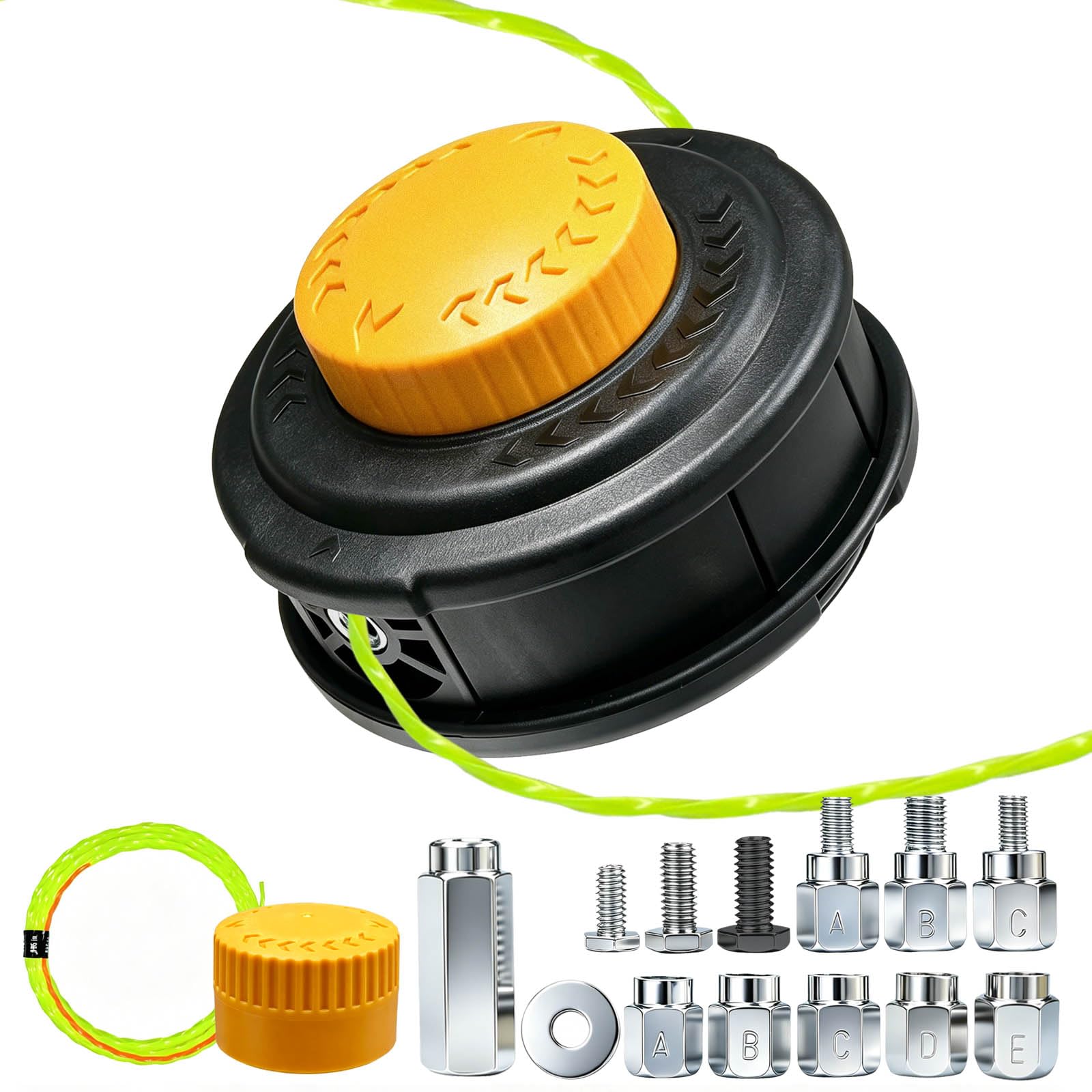 Easy Load &amp; Auto Feed Trimmer Head, Universal Weed Eater Head Replacement for Echo, Ego, Dewalt, Stihl, Husqvarna Weed Eater, Speed Feed String Trimmer Head with 12FT/0.095 Trimmer Line