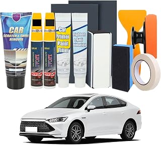 Autolack Reparaturset, Auto Kratzer Entferner, Lackkratzer Entferner Auto mit Polierpaste und Lackstift für Reparatur Fahrzeuge Ergebnisse Scratches Water Spots Swirl (Reines Schwarz + Perlschwarz)