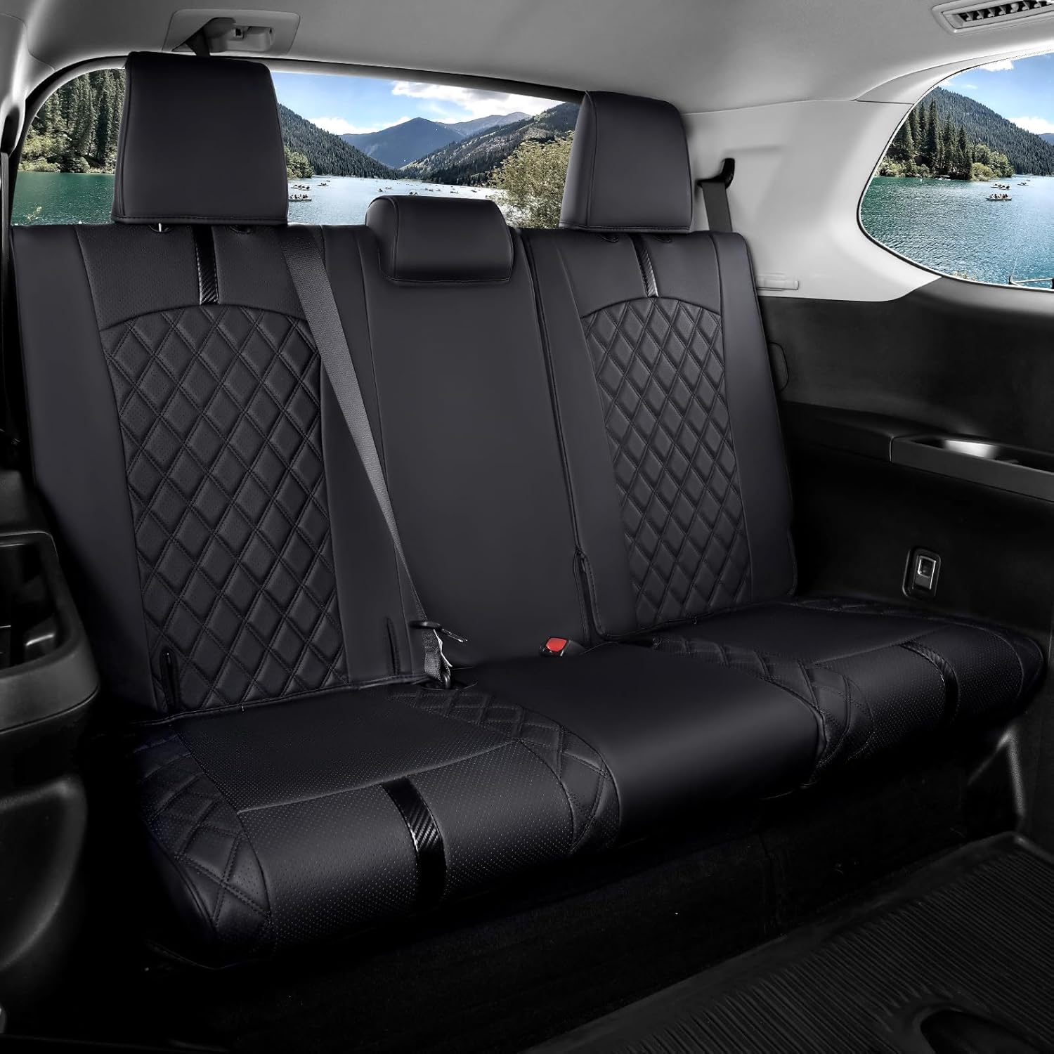 for 2025 2024 Toyota Grand Highlander Seat Covers, for Toyota Grand Highlander Accessories 2025 2024, Only for 7-Seat, Black, Full Set