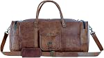 Komal's Passion Leather 21 Inch Square Duffel Travel Gym Sports Overnight Weekend Leather Bag