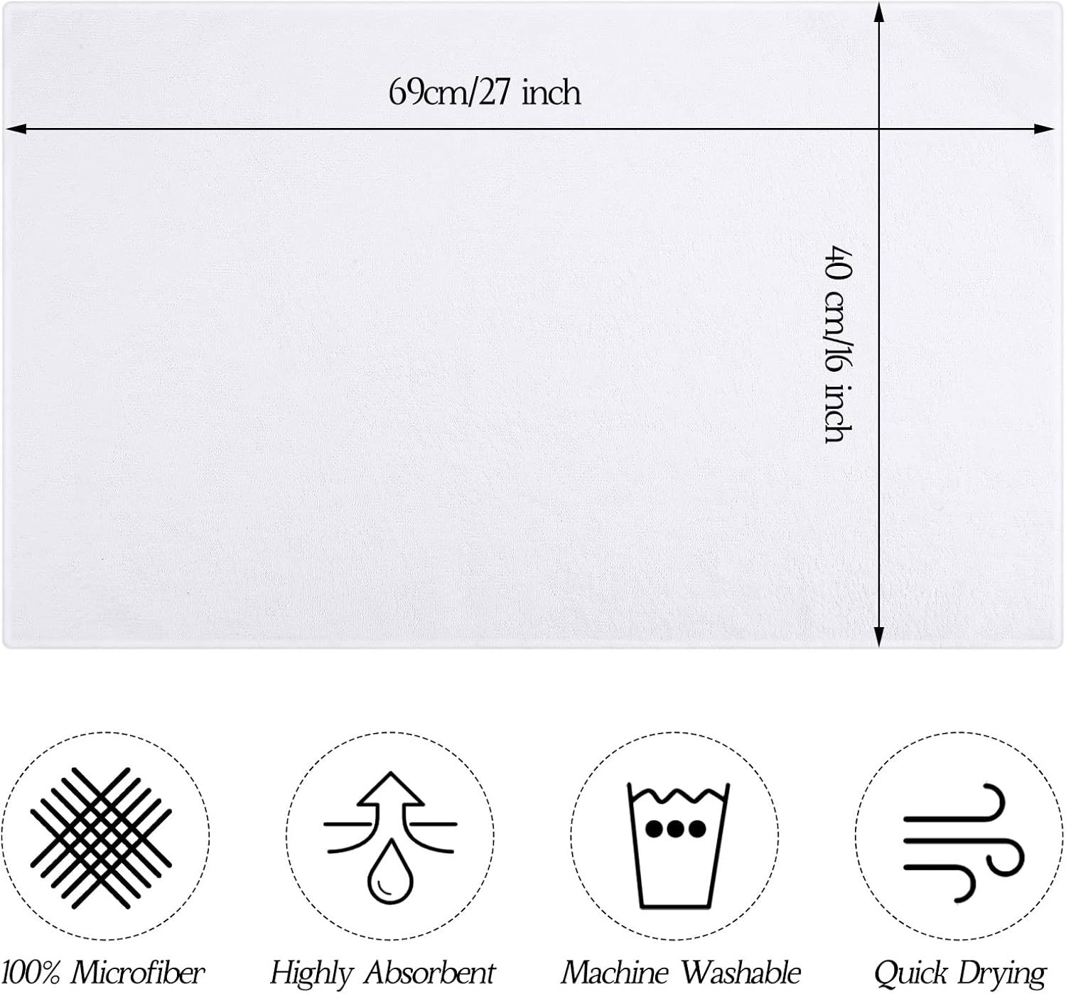 Shimeyao 26 Pack Salon Towel Bulk, Microfiber Hair Drying Bleach Proof Lint Free Absorbent Hand Towels Set for Home Salon Spa Bath Gym Hotel, 16 x 27 Inches(White)
