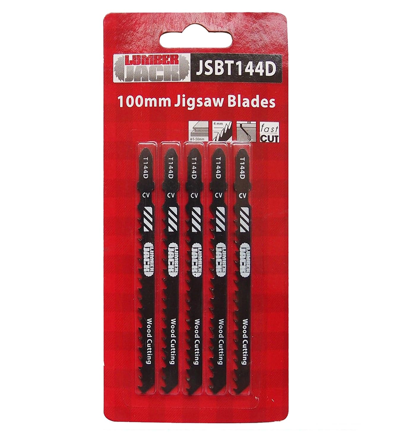 Lumberjack Jigsaw blades 5 piece set, High Carbon Steel T-Shank Jig Saw