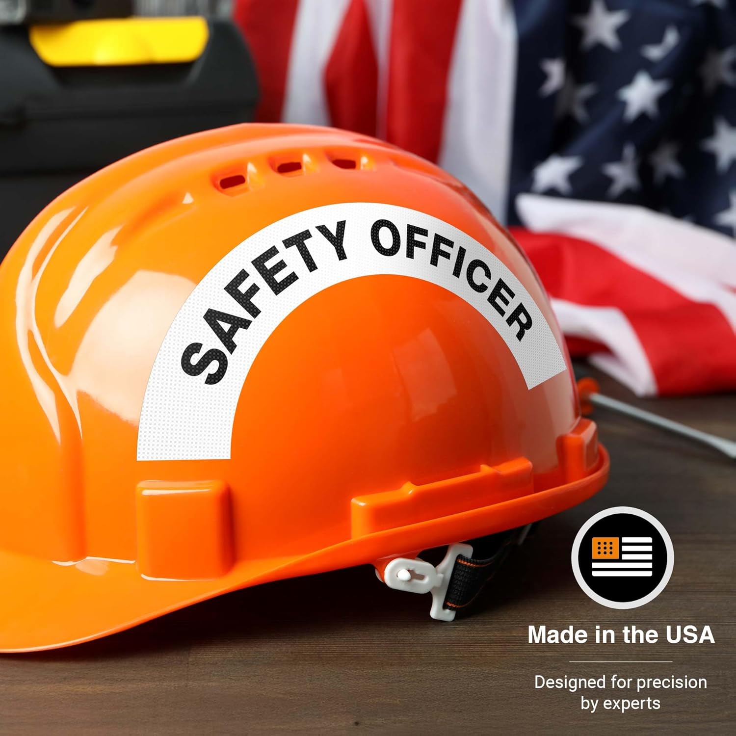Safety Officer Hard Hat Sticker, (2 Pack) 3x6.8 Inches, 3M EGP Reflective, Construction Hat Decal, Made in USA by Sigo Signs