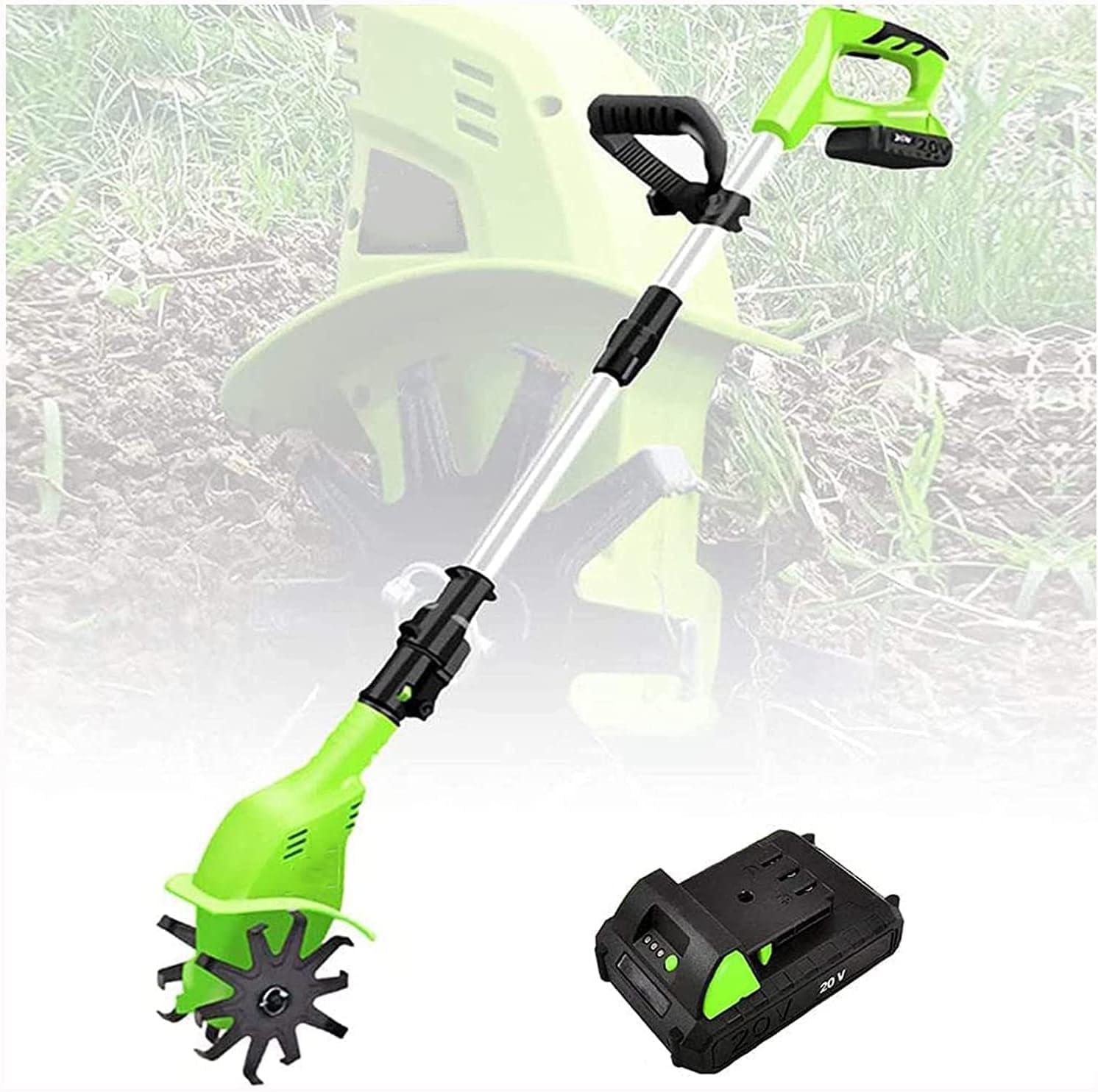 Motocultor inalámbrico Motocultor inalámbrico de 20 V Motocultor eléctrico de Mano con cultivador portátil
